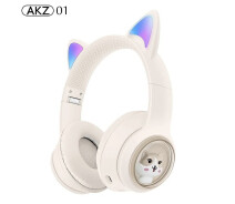 Придбати - навушники  Дитячі бездротові Bluetooth-навушники AZK-01 з RGB-підсвіткою і вбудованим мікрофоном Бежевий