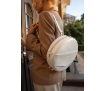 Придбати - жіночу сумку  Шкіряна жіноча кругла сумка-рюкзак Maxi біла BlankNote