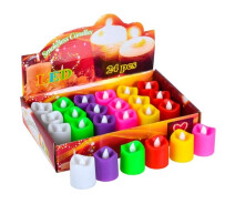 Придбати - нічник  Нічник Набір з 24 LED світильників свічок мерехтливих з полум'ям, кольорові CX-9