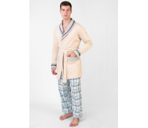 Придбати - чоловічий халат  Жакет чоловічий Homewear Mad 45096G XL Beige (3700467704599)
