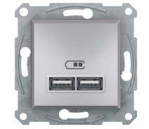 Придбати - розетку и выключатель  Розетка USB Schneider Asfora EPH2700261 алюміній