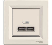 Придбати - розетку и выключатель  Розетка USB Schneider Asfora EPH2700223 слонова кістка