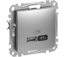 Придбати - розетку и выключатель  Розетка USB Schneider Sedna Design SDD113404 алюміній