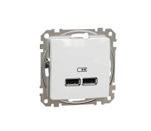 Придбати - розетку и выключатель  Розетка USB Schneider Sedna Design SDD111401 білий
