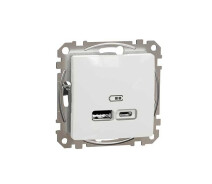 Придбати - розетку и выключатель  Розетка USB Schneider Sedna Design SDD111402 білий