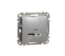 Придбати - розетку и выключатель  Розетка USB Schneider Sedna Design SDD113402 алюміній