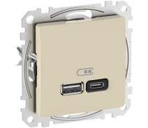 Придбати - розетку и выключатель  Розетка USB Schneider Sedna Design SDD112404 бежевий