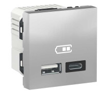 Придбати - розетку и выключатель  Розетка USB Schneider Unica New NU301830 алюміній