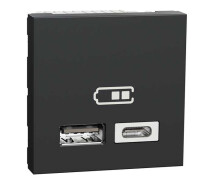 Придбати - розетку и выключатель  Розетка USB Schneider Unica New NU301854 антрацит