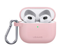 Придбати - аксесуари для навушників  Силіконовий футляр USAMS US-BH741 Silicone Protective Cover для навушників AirPods 3 (Pink) (1501779)