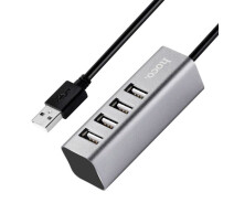 Придбати - кардрідер  USB Hub Hoco HB1 Line Machine 4USB Сірий (HUB013187)