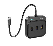 Придбати - кардрідер  Мультіадаптер хаб Hoco HB31 4в1 Type-C to 4 USB 2.0 (F) 0.2m (ME0014400)