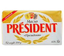 Придбати - продовольственный товар  Масло кисловершкове несолоне 82% President 200 г (3228022910023)