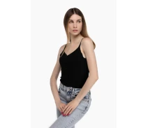 Придбати - жіночу майку  Майка однотонна жіноча W23-24 One Size Чорний (2000989430056)