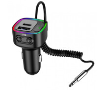 Придбати - FM трансмиттер  Автомобільний FM-трансмітер Aspiring Wave 7 PD 30W LED/Bluetooth/DSP/QC3.0 USB-C 3.5мм кабель (WA.6001)