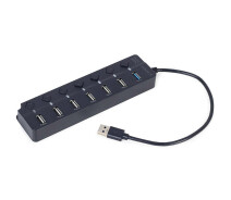 Придбати - кардрідер  USB-Хаб Gembird 7 портів (6хUSB2.0+1хUSB3.0) UHB-U3P1U2P6P-01, пластик, чорний (UHB-U3P1U2P6P-01)
