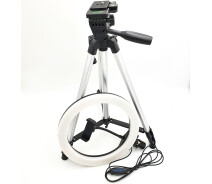 Придбати - кільцеве світло  Кільцева LED лампа 26см 12W з тримачем телефону та Штатив 135см регулювання яскравості та температури світіння Ring Light