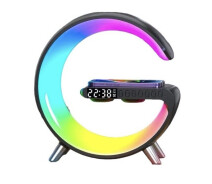 Придбати - нічник  Лампа-нічник 5 в 1 G-Smart RGB XXL з бездротовою зарядкою 15W і Bluetooth колонкою Чорний (код: NH-69)
