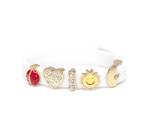 Придбати - дитячий браслет біжутерію  Браслет Biojoux BJB009 Kids Silicon Glitter White 4 GP Charms 15 см Білий