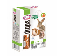 Придбати - ласощі для гризуна  Ласощі для гризунів та кролика Lolopets Дропси морквяні 75 гр LO-71036