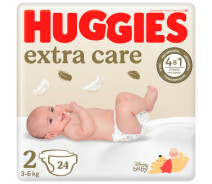 Придбати - підгузник  Підгузки Huggies Extra Care Size Розмір 2 (3-6 кг) 24 шт (5029053550275) (699204-01)