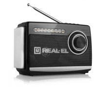 Придбати - радіоприймач  Радіоприймач портативний REAL-EL X510 Black з ліхтариком