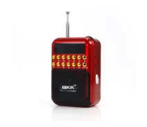 Придбати - радіоприймач  Радіоприймач з FM USB MicroSD BKK B872 радіо на акумуляторі Червоний