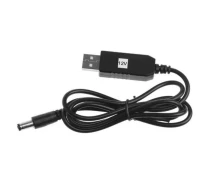 Придбати - кабель та перехідник  Кабель для роутера USB 5V to DC 12V 5.5x2.1 для підключення до PowerBank