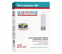 Придбати - глюкометр  Тест-смужки GAMMA MS 25 штук (te-18557)