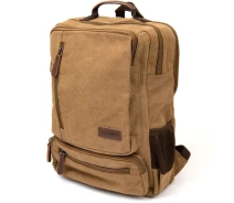 Придбати - рюкзак  Рюкзак текстильний дорожній унісекс на дві філії Vintage пісочний (149769)