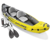 Придбати - байдарку  Двомісна надувна байдарка каяк Intex Explorer K2 312х91х51 см (весла, насос та надувні сидіння зі спинками)