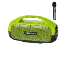 Придбати - портативну колонку  Колонка Bluetooth HOPESTAR A50 BT5.1, 80W, TWS, AUX/TF/USB, 12000mAh, 8h, IPX6 Портативна бездротова акустика + мікрофон Салатовий-Чорний