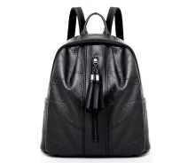 Придбати - рюкзак  Чорний рюкзак зі шкірозамінника