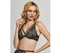 Придбати - жіночу еротичну білизну  Бюстгальтер бралетт push-up Kris Line Luella bralette plunge 80E Черный Kris Line Luella bralette plunge