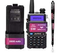 Придбати - рацію  Комплект Рація Baofeng UV-5R 5W + Гарнітура + Ремінець на шию + Акумуляторна батарея Baofeng BL-5 3800 мАг
