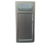 Придбати - універсальну мобільну батарею  УМБ Power Bank Solar 30000mAh повербанк 4 в 1 із сонячною панеллю, екраном, ліхтариком Black (11229)