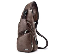 Придбати - рюкзак  Рюкзак через плече Jeep Lesko Bobby Dark Brown із USB портом чоловічий