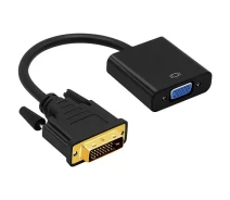 Придбати - кабель та перехідник  Перехідник Kingda B00373 DVI 25 M/VGA 15F HDTV 1080p black