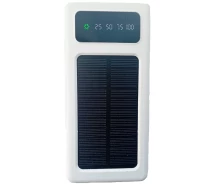 Придбати - універсальну мобільну батарею  УМБ Power Bank Solar 30000mAh повербанк 4 в 1 із сонячною панеллю, екраном, ліхтариком White (11230)