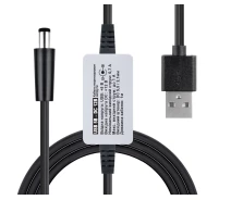 Придбати - кабель та перехідник  Кабель REAL-EL PWR USB AM DC 5,5/2,1 12v 1m живлення 12 вольт від USB (EL123509032)