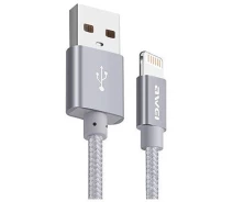 Придбати - кабель та перехідник  Кабель AWEI CL-300 Lightning cable 1m Grey