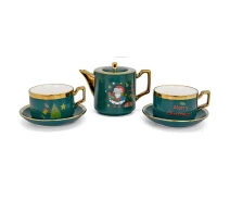 Придбати - сервиз  Заварник з чашками та блюдцями Merry Christmas Stenson YG01189 5пр/наб 450мл/240мл