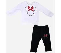 Придбати - дитячий спортивний костюм  Комплект "Minnie Mouse 9-12 міс, 74-80 см, біло-чорний". Виробник - Disney (MN18379)