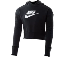 Придбати - дитячу толстовку  Толстовка підліткова Nike G NSW CLUB FT CROP HOODIE HBR чорна DC7210-010 Розмір L (DC7210-010_L)