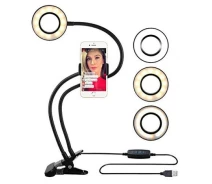 Придбати - кільцеве світло  Кільцева LED лампа на ніжці з прищіпкою з діаметром 9см (MD14340)