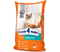 Придбати - корм для кота  Сухий корм CLUB 4 PAWS PREMIUM Клуб 4 лапи для дорослих стерилізованих кішок, 14 кг (36273)