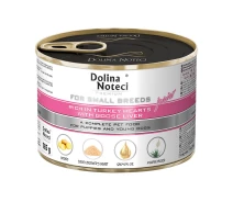 Придбати - корм для собаки  Вологий корм Dolina Noteci для молодих собак, індичі серця, гусяча печінка, 185 г (52990)