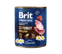 Придбати - корм для собаки  Вологий корм для собак Brit Premium by Nature 800 g індичата з індичкою печінкою (8595602538577)