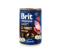 Придбати - корм для собаки  Вологий корм для собак Brit Premium by Nature 400 g для собак індичата з індичкою печінкою (8595602538553)