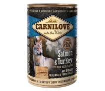 Придбати - корм для собаки  Вологий корм для собак Carnilove Dog k з лососем та індичкою 400 г (8595602529278)